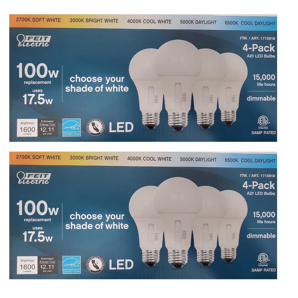 (8) pulp Feit Dimmable LED 5000K Daylight (100W Replacement) 17.5W
